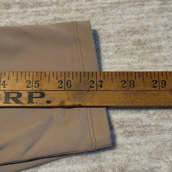 FOREVER 21 Beige Tan Leggings Yoga Pants Black Cross Cross Waist Training 365 - Picture 9 of 9